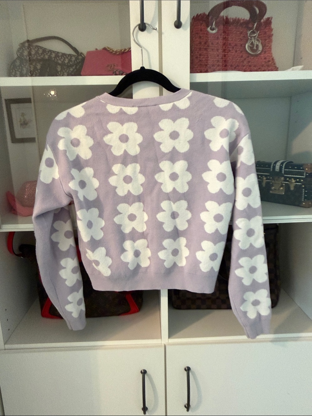 Forever 21 Lavender Floral Button-Front Cardigan - Picture 4 of 7